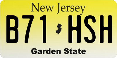 NJ license plate B71HSH