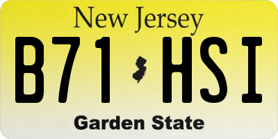 NJ license plate B71HSI