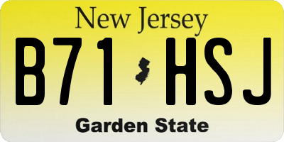 NJ license plate B71HSJ