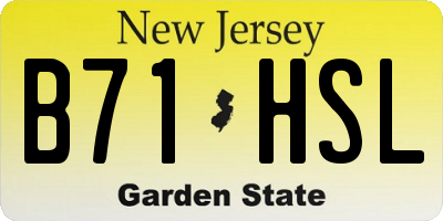 NJ license plate B71HSL