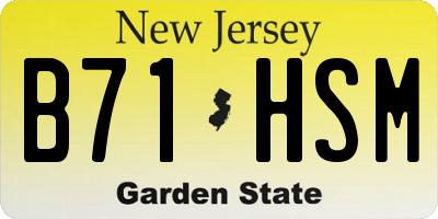 NJ license plate B71HSM