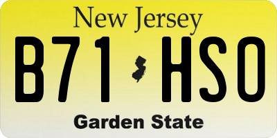 NJ license plate B71HSO