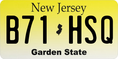 NJ license plate B71HSQ