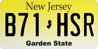 NJ license plate B71HSR