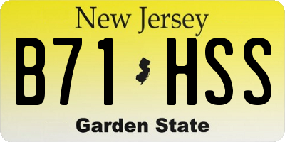 NJ license plate B71HSS