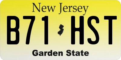 NJ license plate B71HST