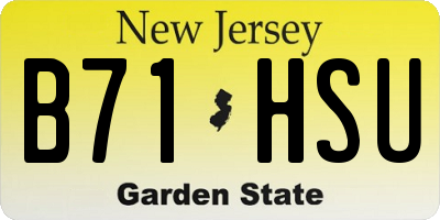 NJ license plate B71HSU