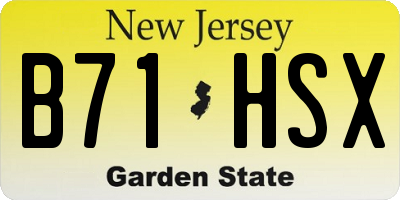 NJ license plate B71HSX