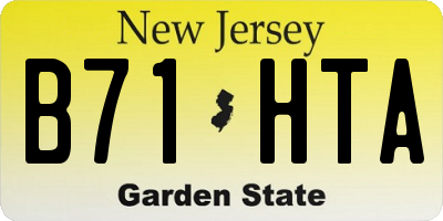 NJ license plate B71HTA