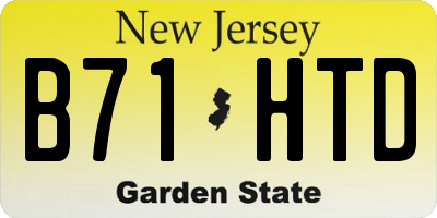 NJ license plate B71HTD