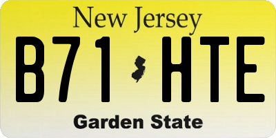 NJ license plate B71HTE