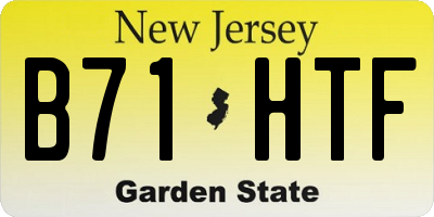 NJ license plate B71HTF