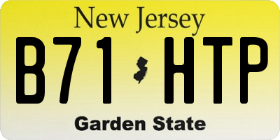 NJ license plate B71HTP