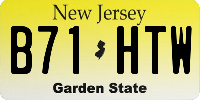 NJ license plate B71HTW
