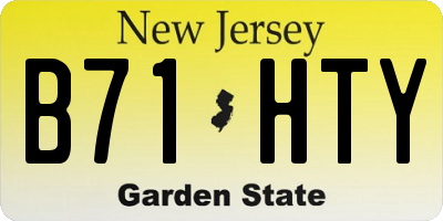 NJ license plate B71HTY