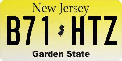 NJ license plate B71HTZ