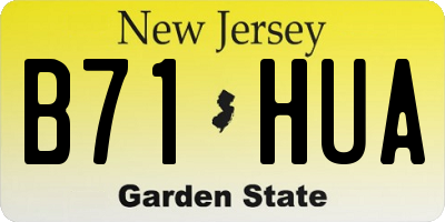 NJ license plate B71HUA