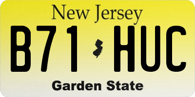 NJ license plate B71HUC