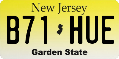 NJ license plate B71HUE