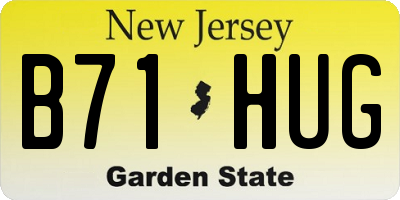 NJ license plate B71HUG