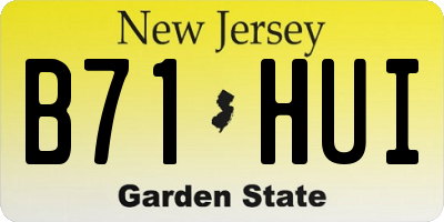 NJ license plate B71HUI