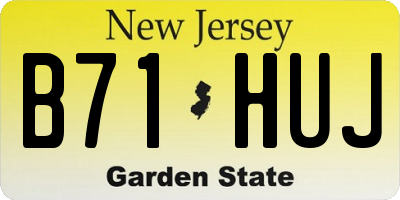 NJ license plate B71HUJ