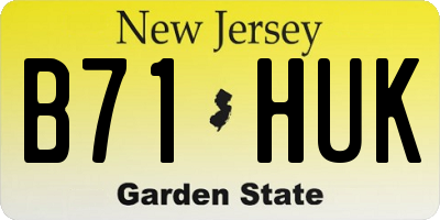 NJ license plate B71HUK