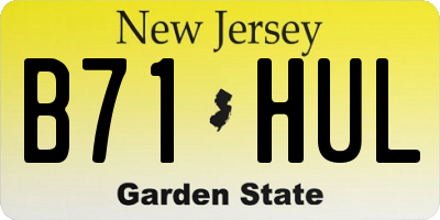NJ license plate B71HUL