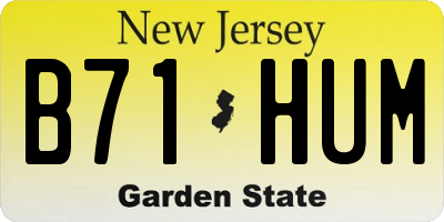 NJ license plate B71HUM