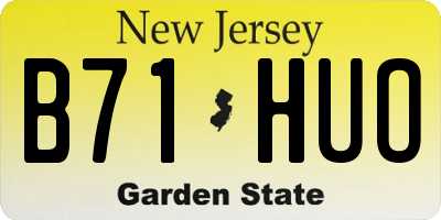 NJ license plate B71HUO