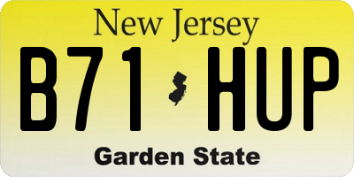 NJ license plate B71HUP