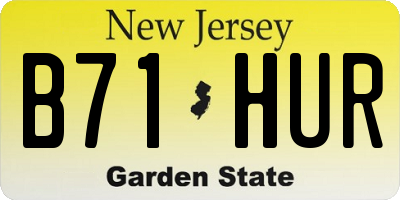 NJ license plate B71HUR