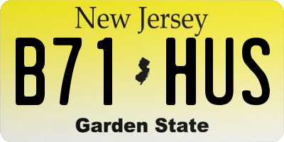 NJ license plate B71HUS