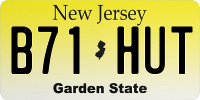 NJ license plate B71HUT