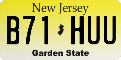 NJ license plate B71HUU