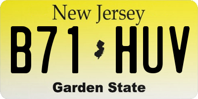 NJ license plate B71HUV