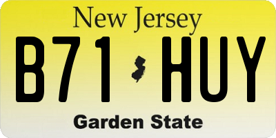 NJ license plate B71HUY