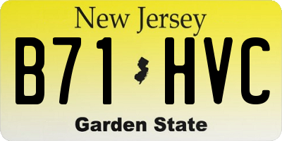NJ license plate B71HVC