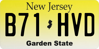 NJ license plate B71HVD