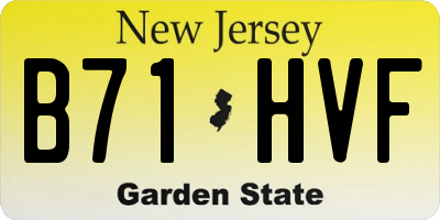 NJ license plate B71HVF