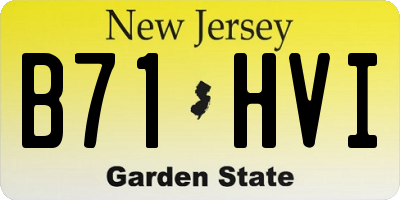 NJ license plate B71HVI