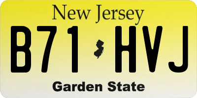 NJ license plate B71HVJ