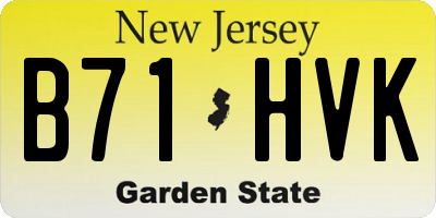 NJ license plate B71HVK