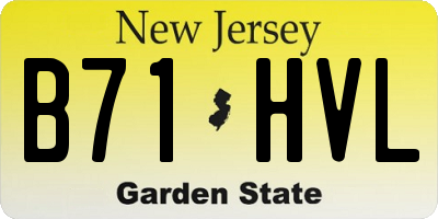 NJ license plate B71HVL