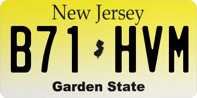 NJ license plate B71HVM