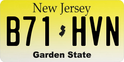 NJ license plate B71HVN