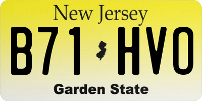 NJ license plate B71HVO
