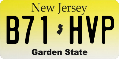NJ license plate B71HVP