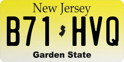 NJ license plate B71HVQ