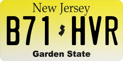 NJ license plate B71HVR